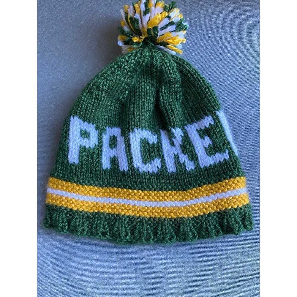 Green Bay Packers Handmade Beanie Hat Infant Small Preppy s1